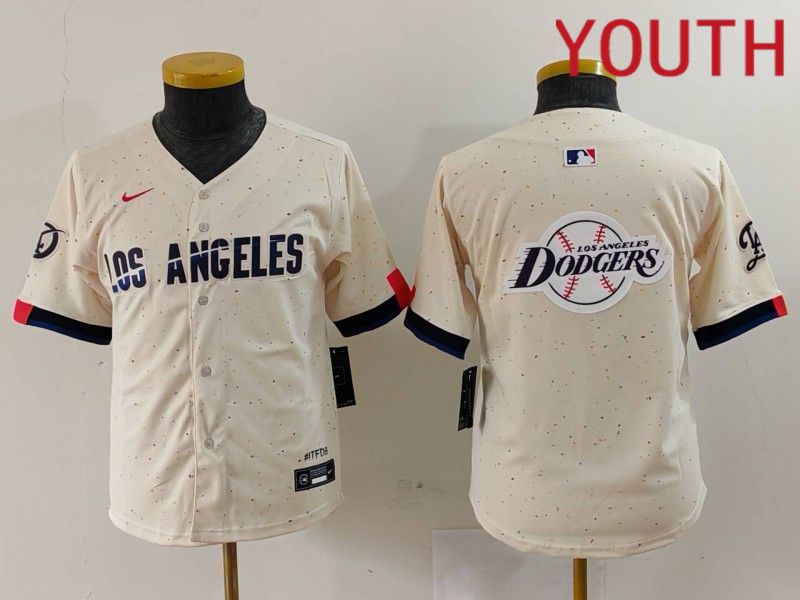 Youth Los Angeles Dodgers Blank Cream Fashion Nike Game MLB Jersey style 6298